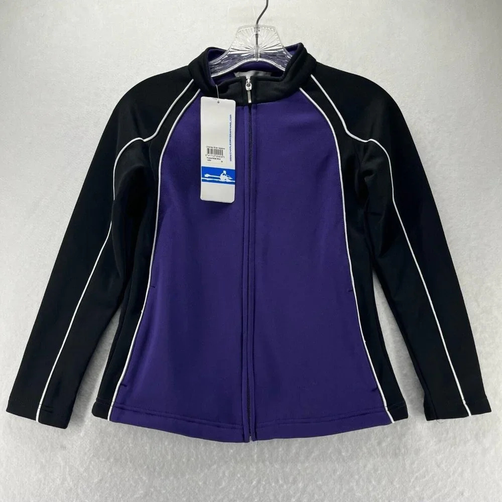 Charles River Sport Jacket Girls Sz M Olympian Warm Up Full Zip Athletic Purple